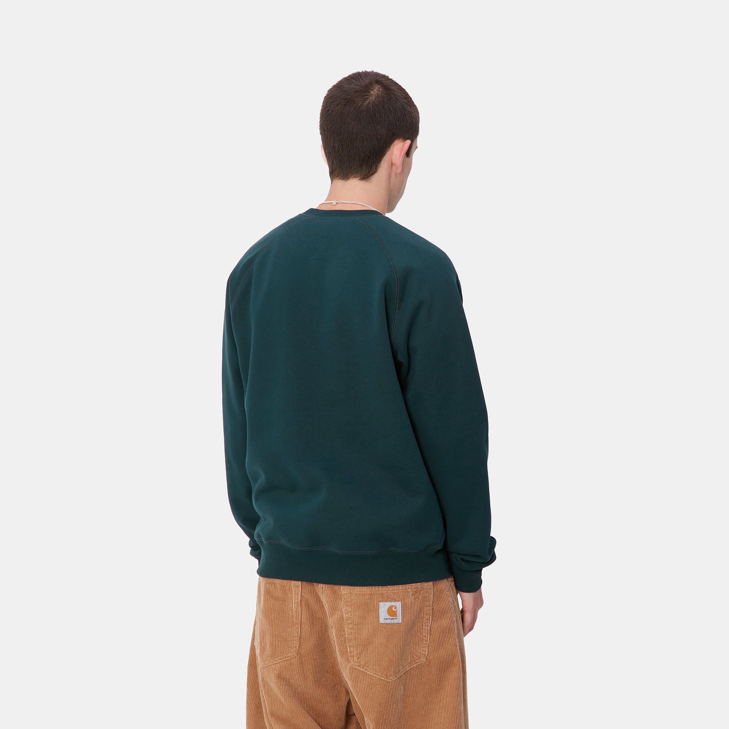 Carhartt WIP Chase Sweat-Duck Blue / Gold Duck Blue / Gold model front view