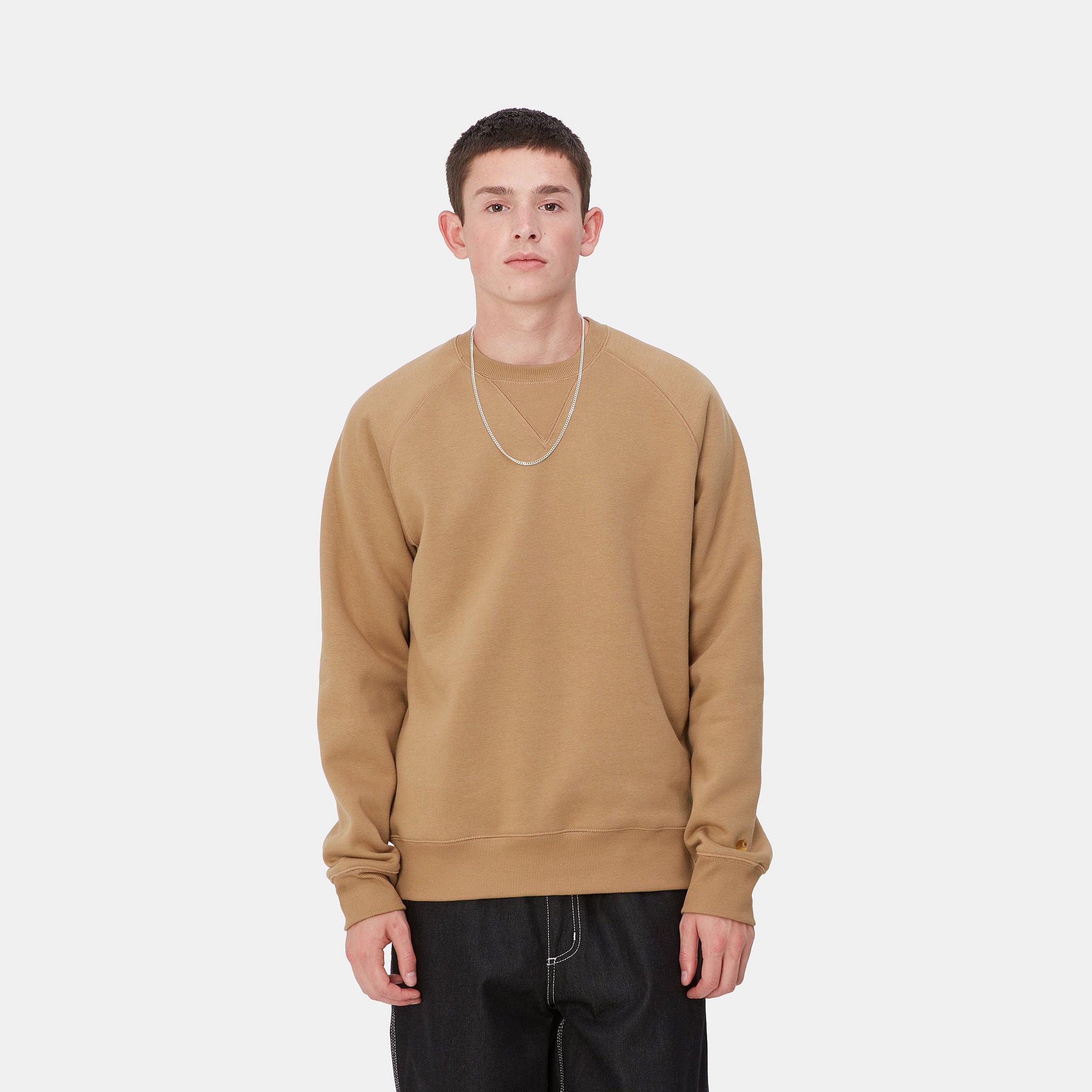 Carhartt WIP Chase Sweat-Peanut / Gold Peanut / Gold front view