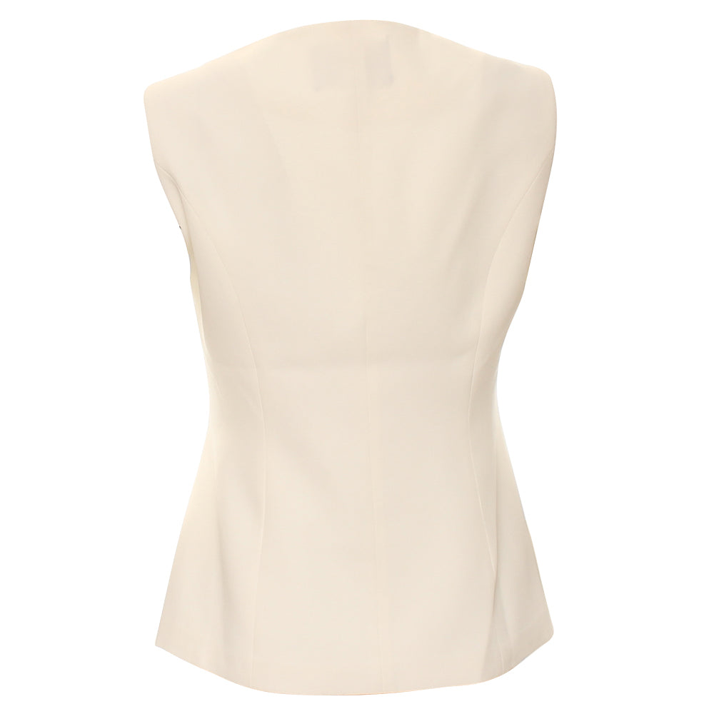 Ladies Melody Off White Waistcoat-Back View