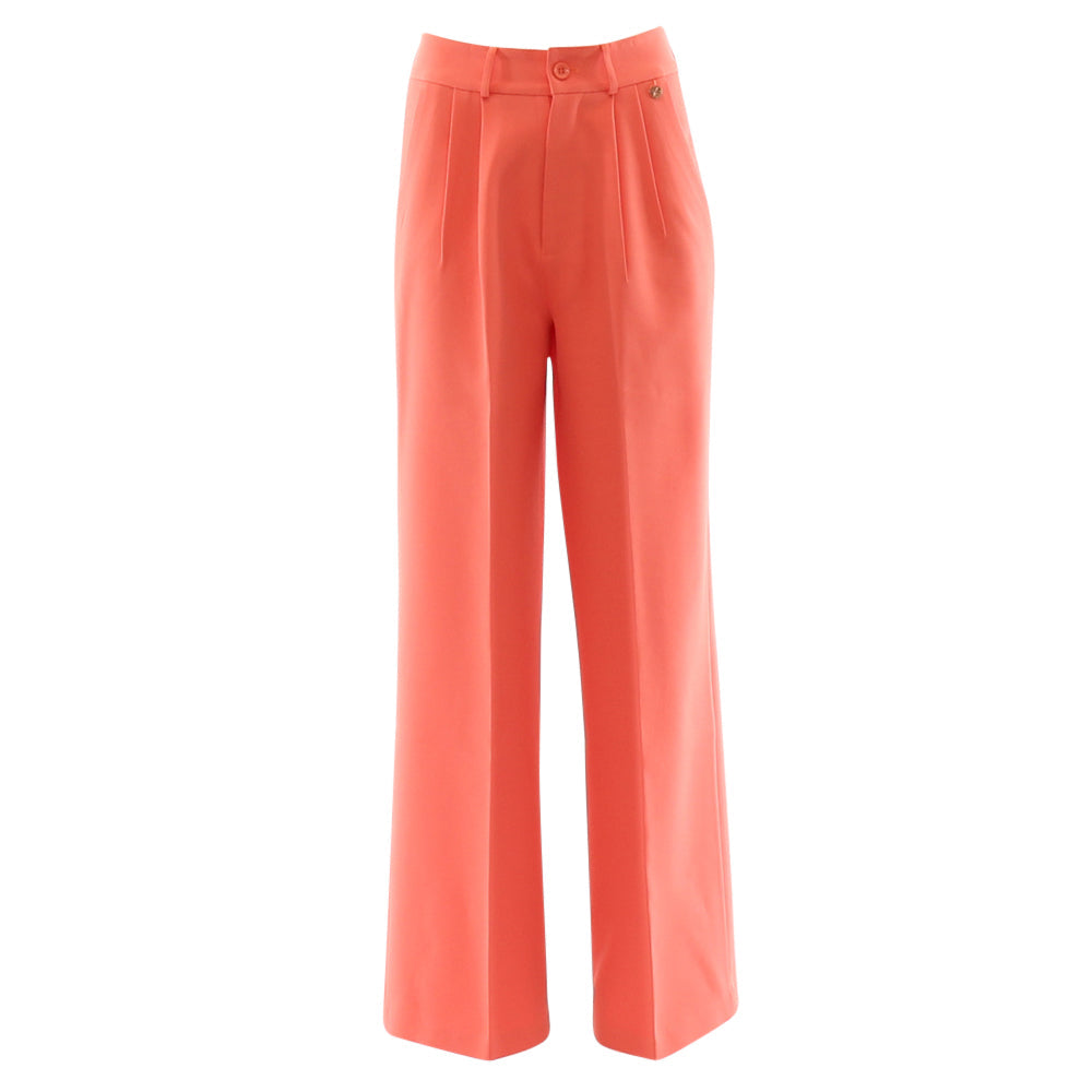 Ghost front view of coral wide leg trousers