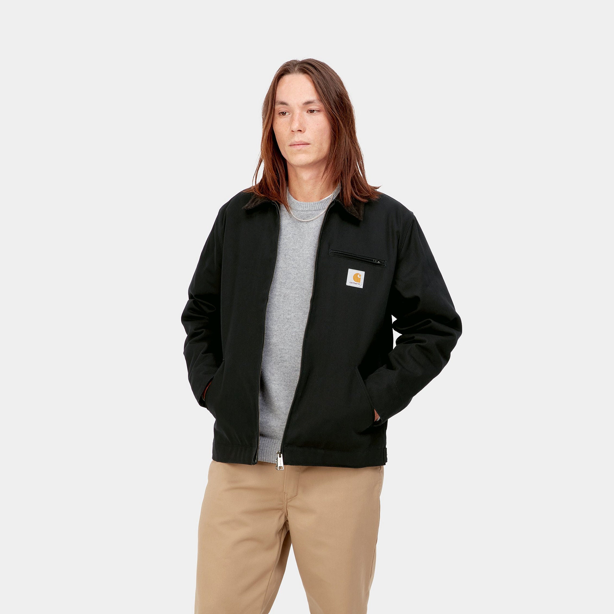 Carhartt WIP Detroit Jacket-Black / Black Black / Black front view