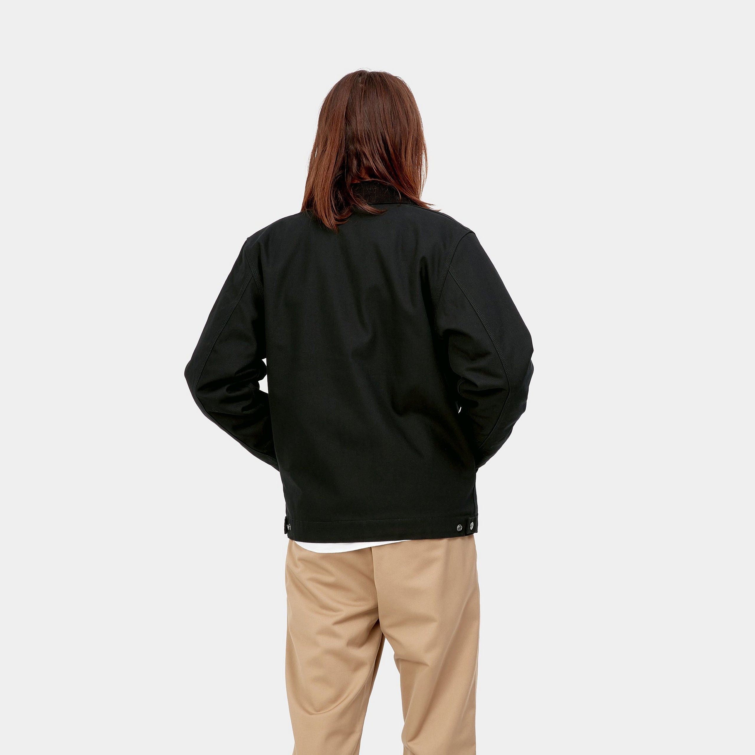 Carhartt WIP Detroit Jacket-Black / Black Black / Black model front view