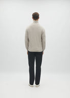 Diesel Darwin Full Zip cardigan in Beachcomber, back model view showing the ribbed knit.