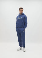 Diesel Walt Hoodie in Hugo Blue, angled model view showing the regular fit.