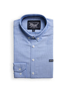 DIESEL KIDS Jarlath Blue Woven Shirt BLUE model front view