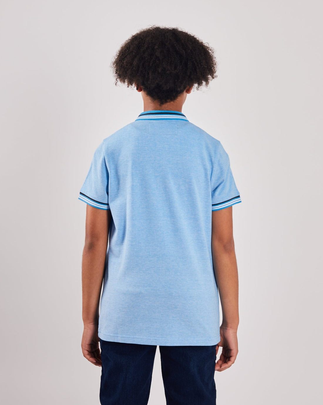 Boy's Cooper Blue Polo-Back View
