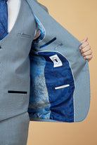 MARC DARCY Bromley Sky Blazer Sky flat front view