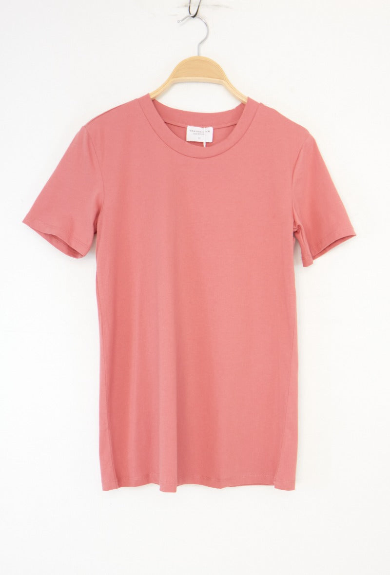 Ladies Basic Plain T-Shirt - Old Rose-Front View