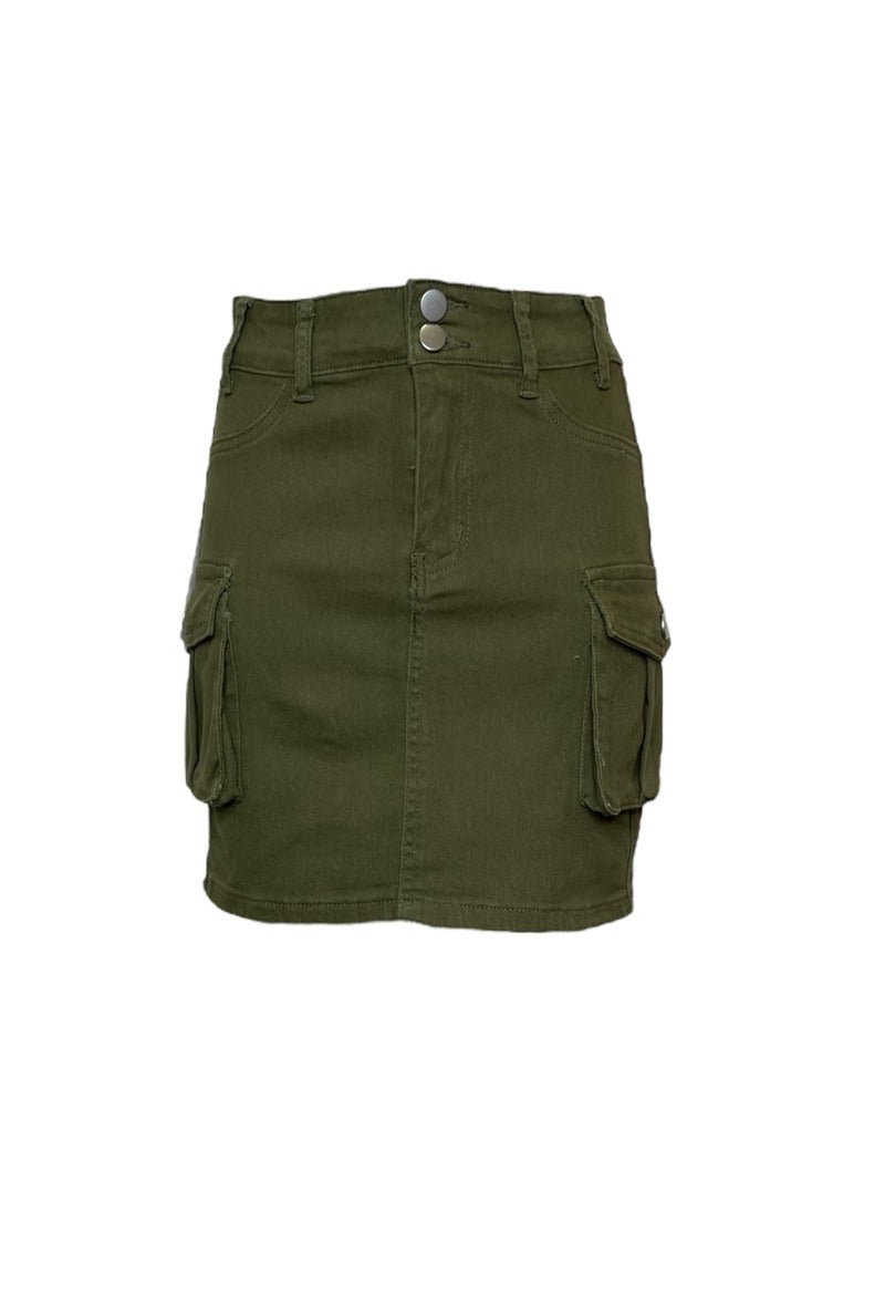 Cargo Denim Short Skirt