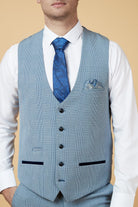 MARC DARCY Bromley Sky Waistcoat Sky back view