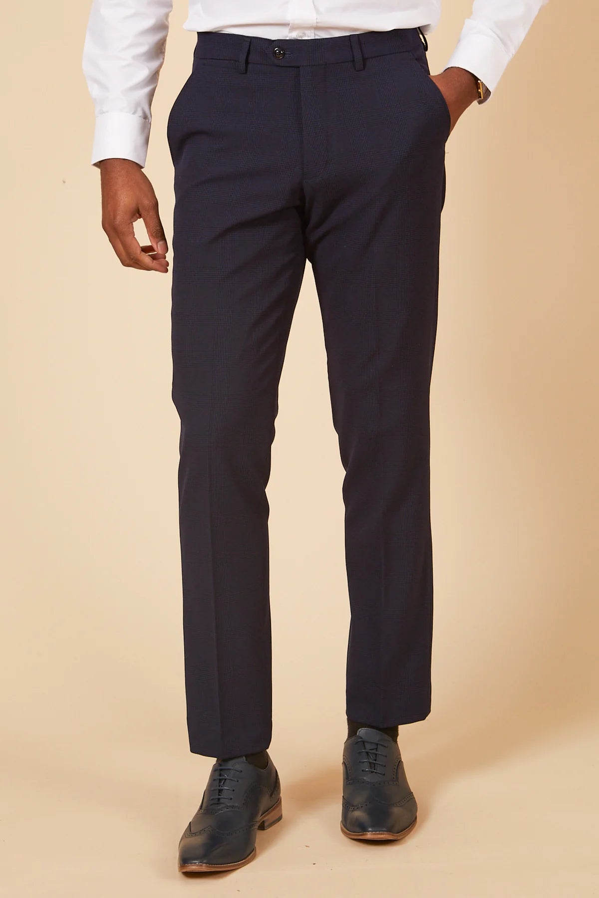 Men's Bromley Navy Trousers-Front VIew