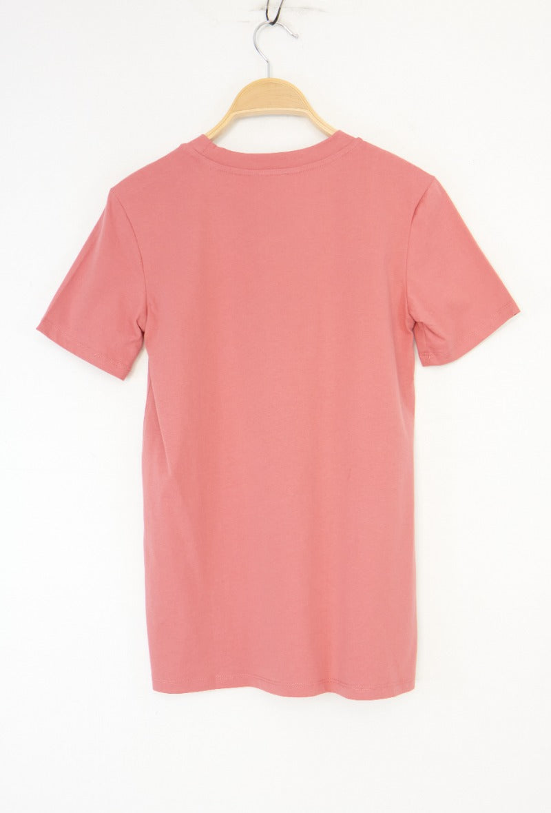 Ladies Basic Plain T-Shirt - Old Rose-Back View