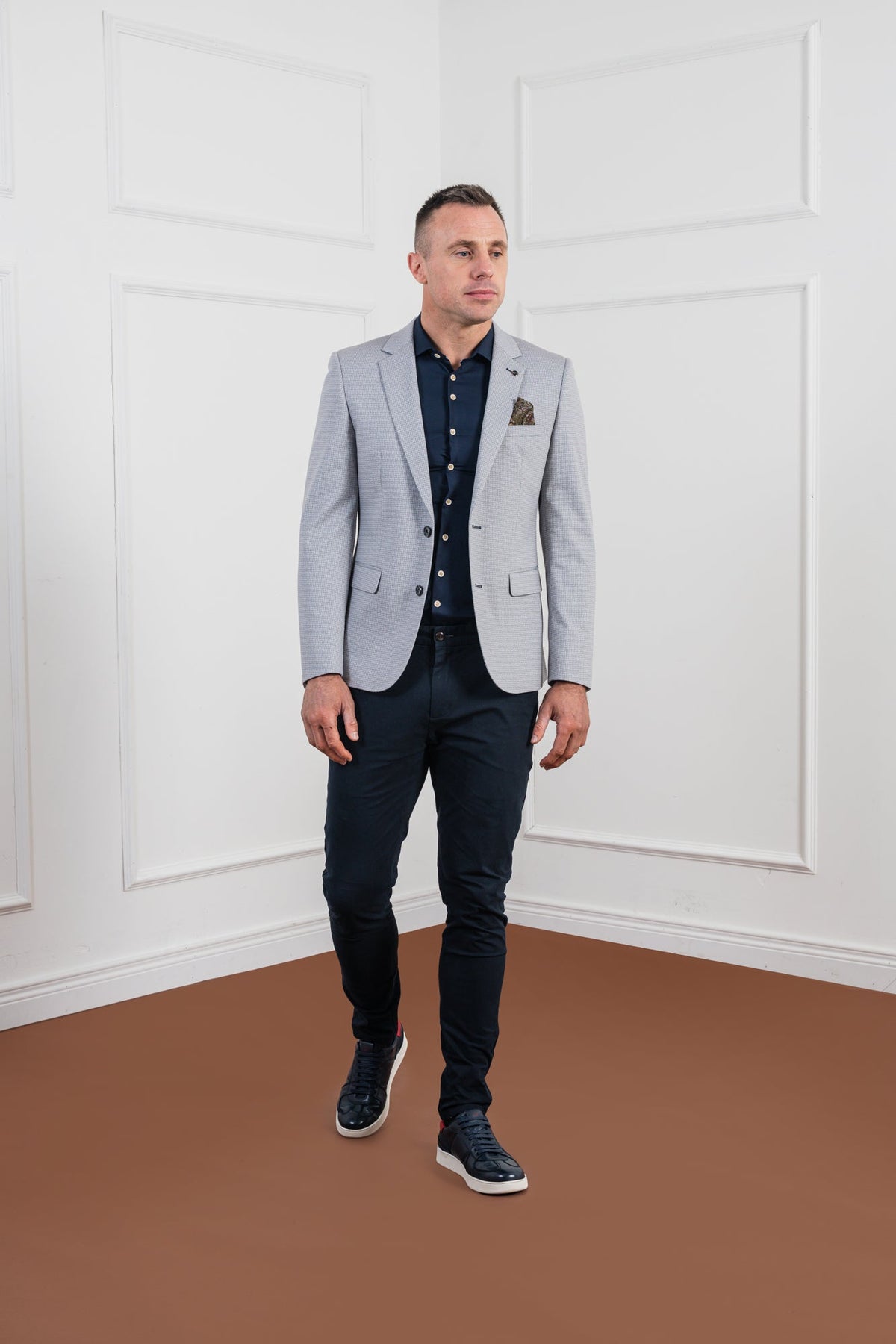 Tommy Bowe Dwyer Grey Blazer- Full Model View