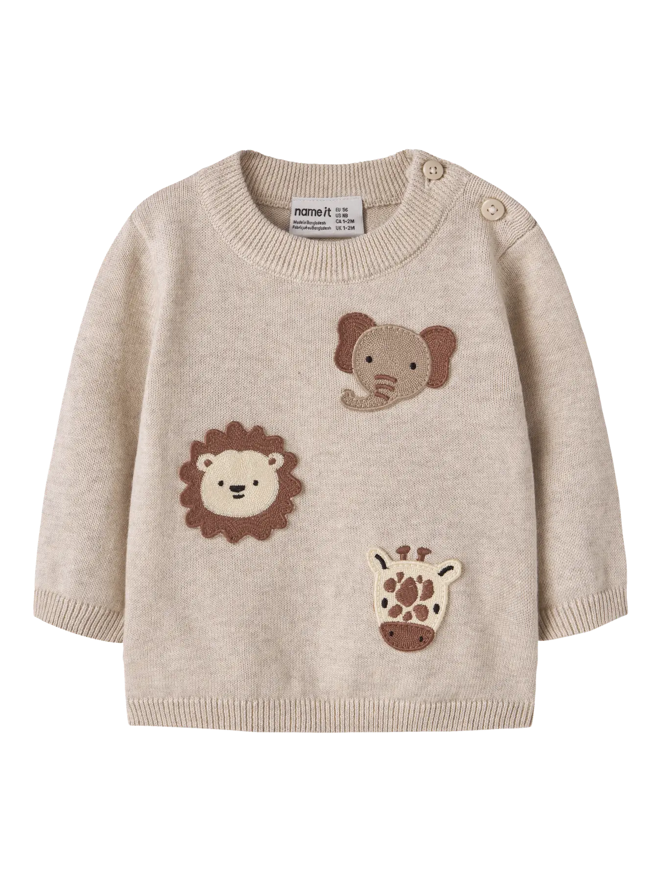 NAME IT Haps Long Sleeve Knit peyote melange front view