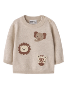 NAME IT Haps Long Sleeve Knit peyote melange front view