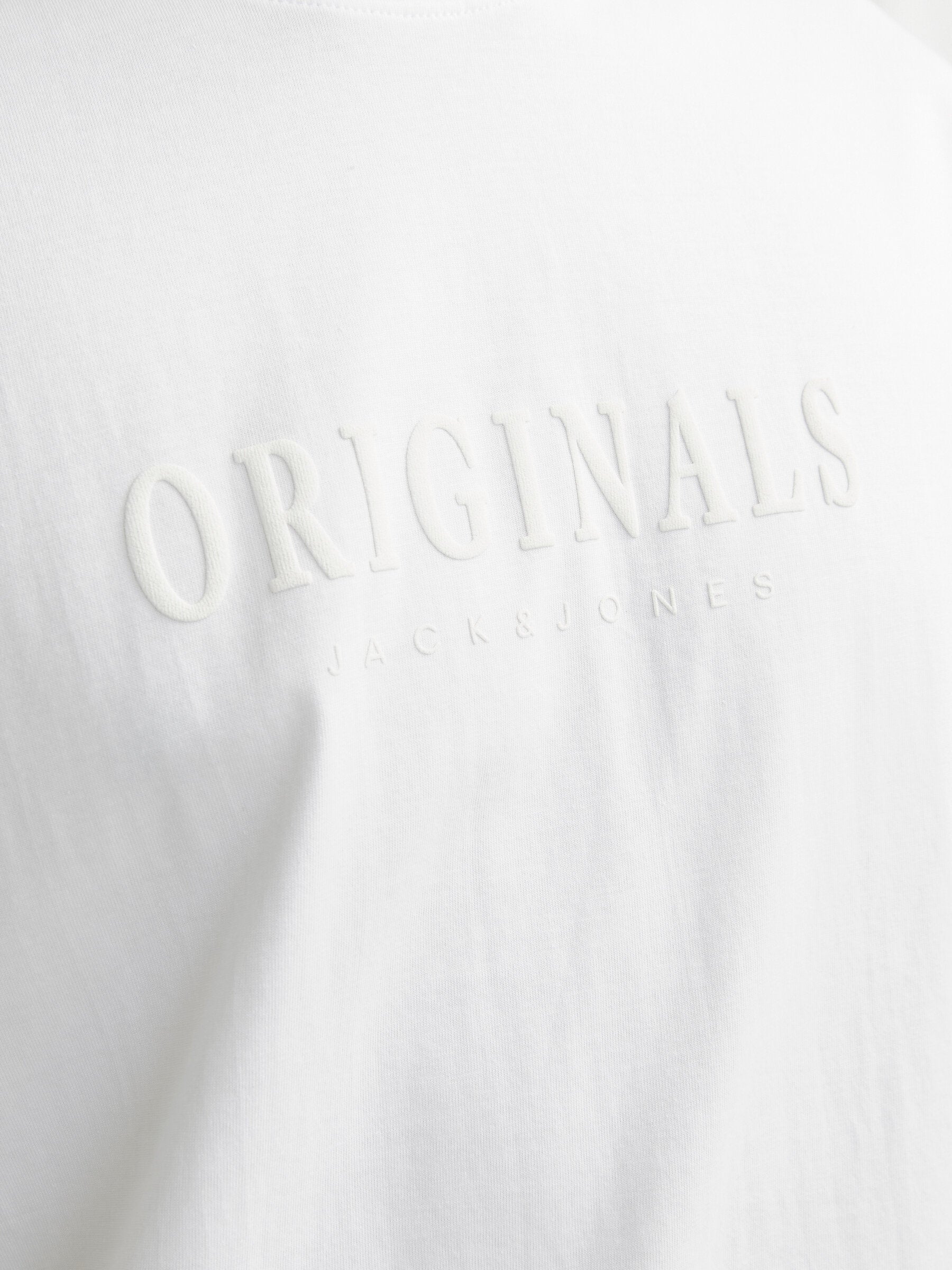 JACK JONES ORIGINALS Frederiksberg Tee Short Sleeve Crew Neck-Bright White Bright White flat front view