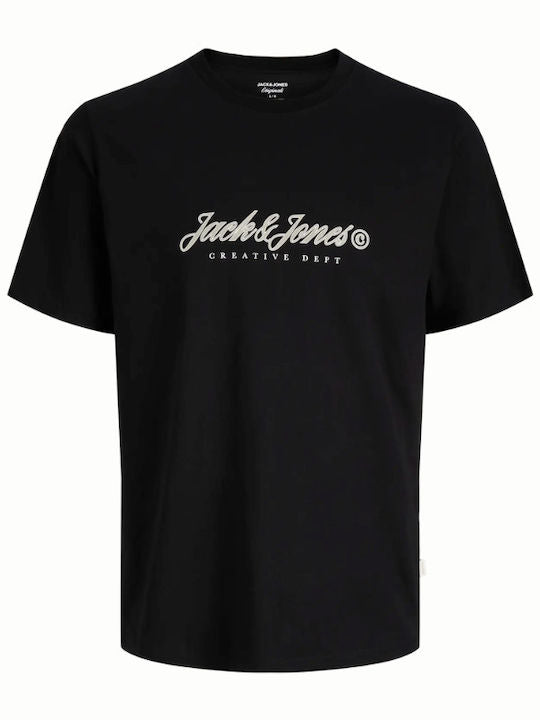 JACK JONES ORIGINALS Montauk Type Front Tee-Black Black front view