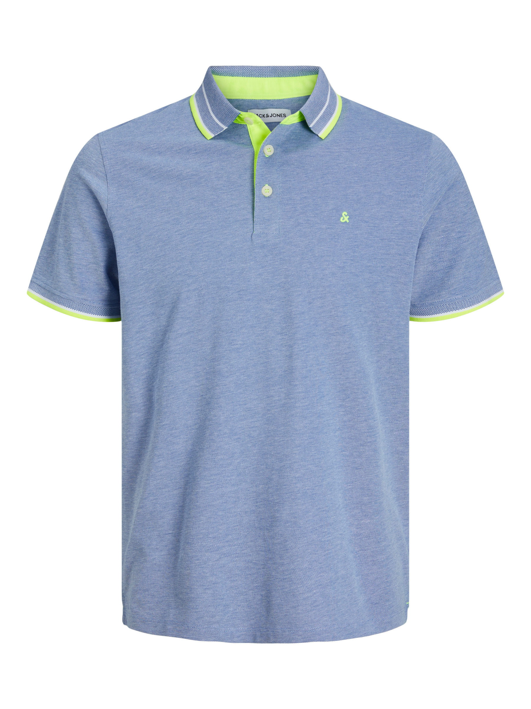 Men's Paulos Polo Short Sleeve Polo-Bright Cobalt/Neon-Ghost Front View