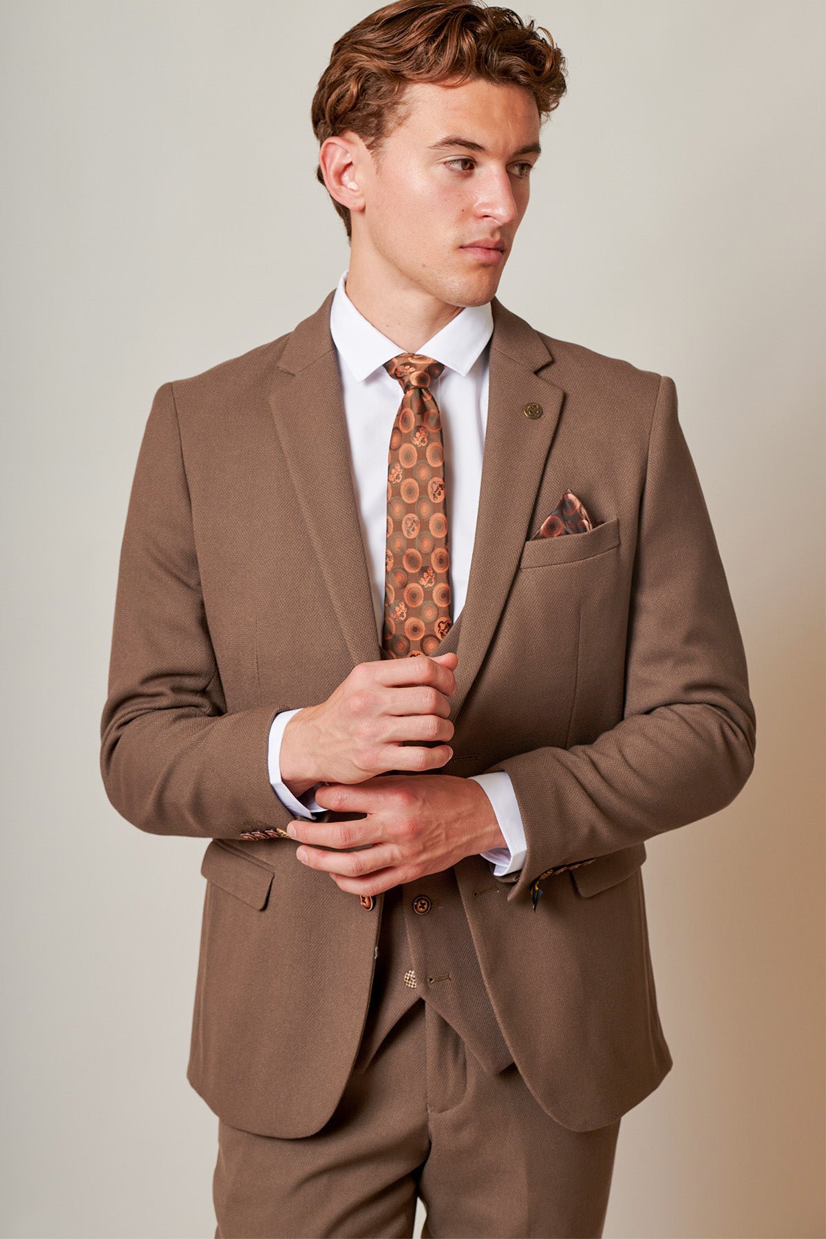 MARC DARCY HM5 Tan Jacket Tan front view