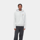 Carhartt WIP Hooded American Script Sweat-Ash Heather Ash Heather front view
