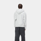 Carhartt WIP Hooded American Script Sweat-Ash Heather Ash Heather model front view