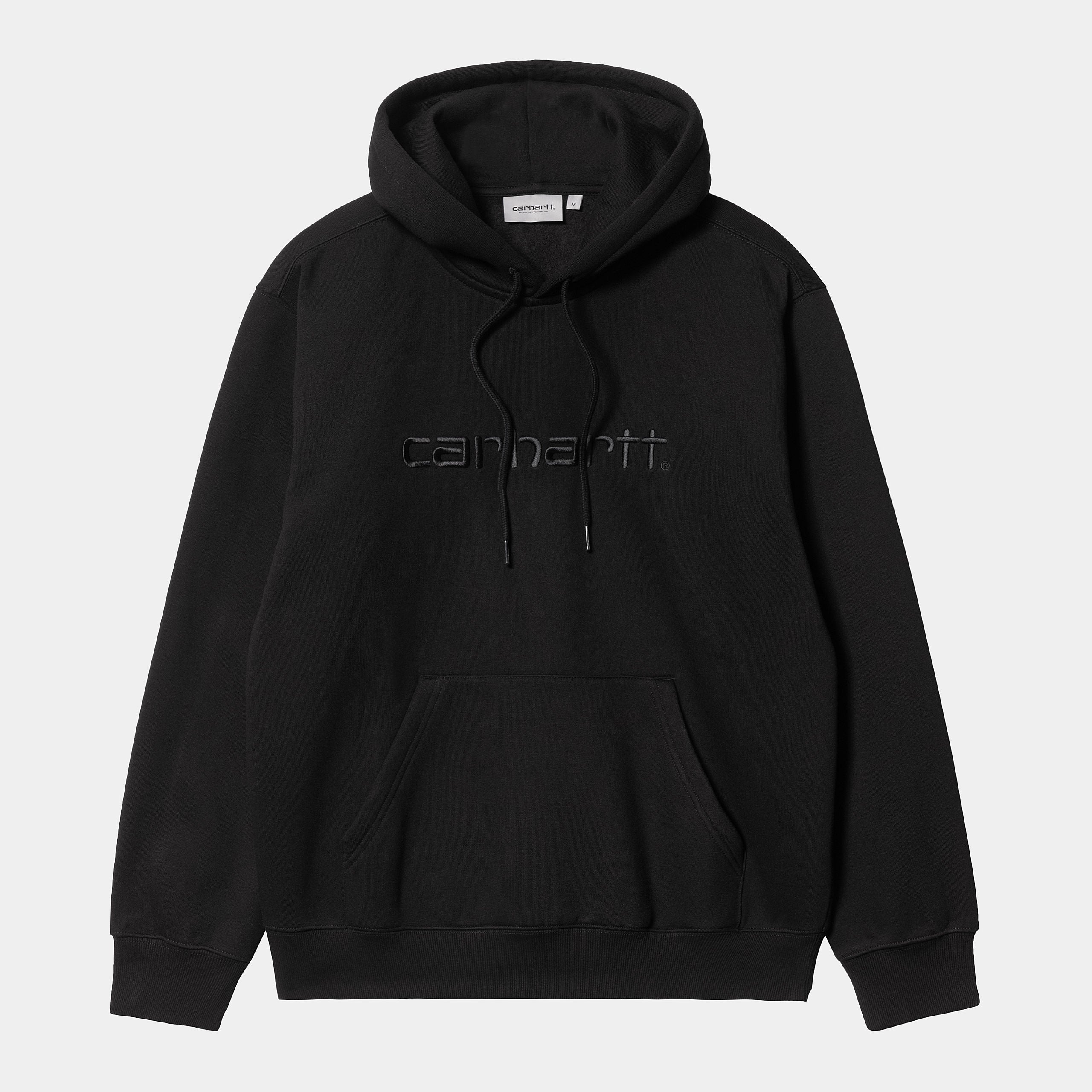 Men's Hooded Carhartt Sweat-Black / Black-Front View