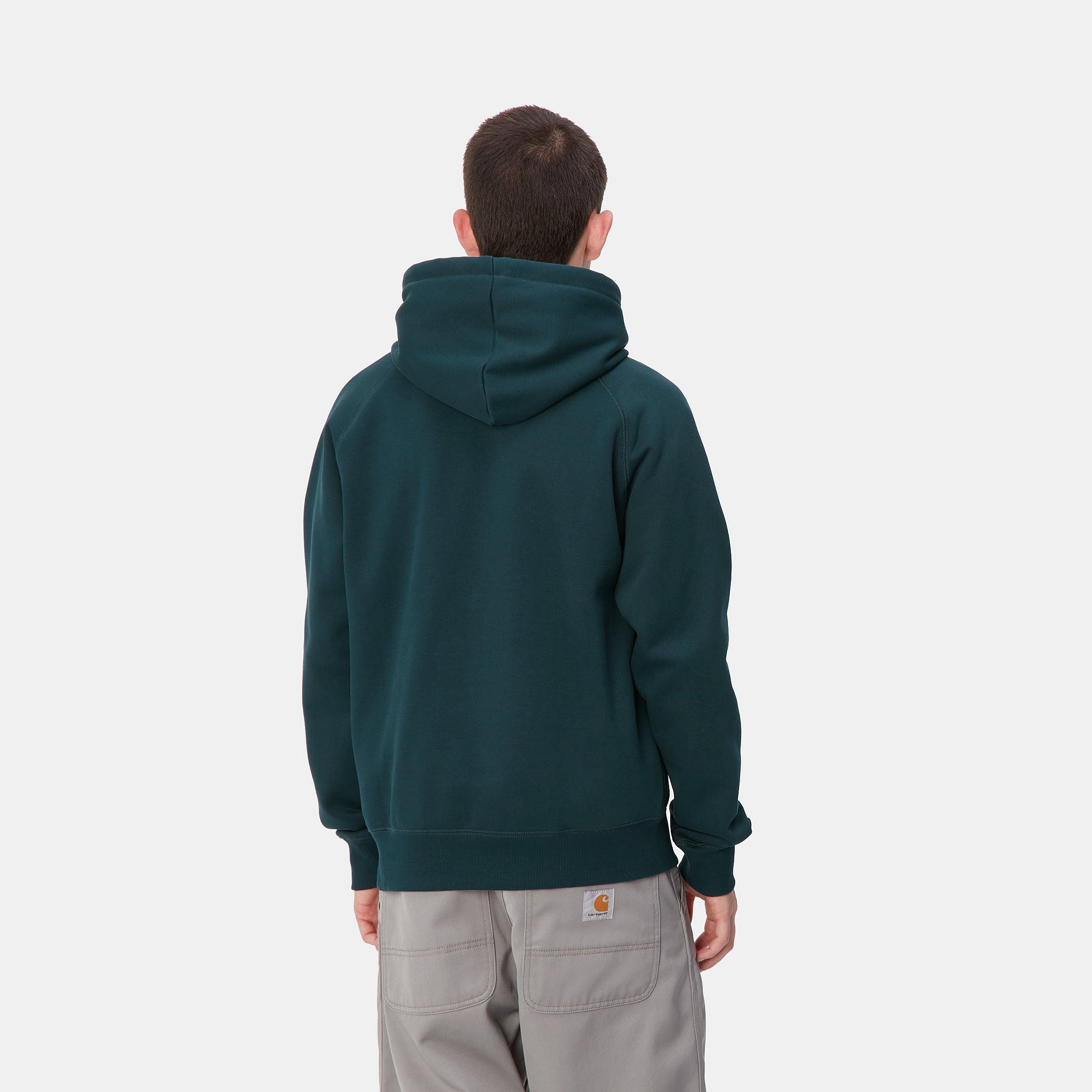 Hooded Chase Sweat-Duck Blue / Gold-Back view