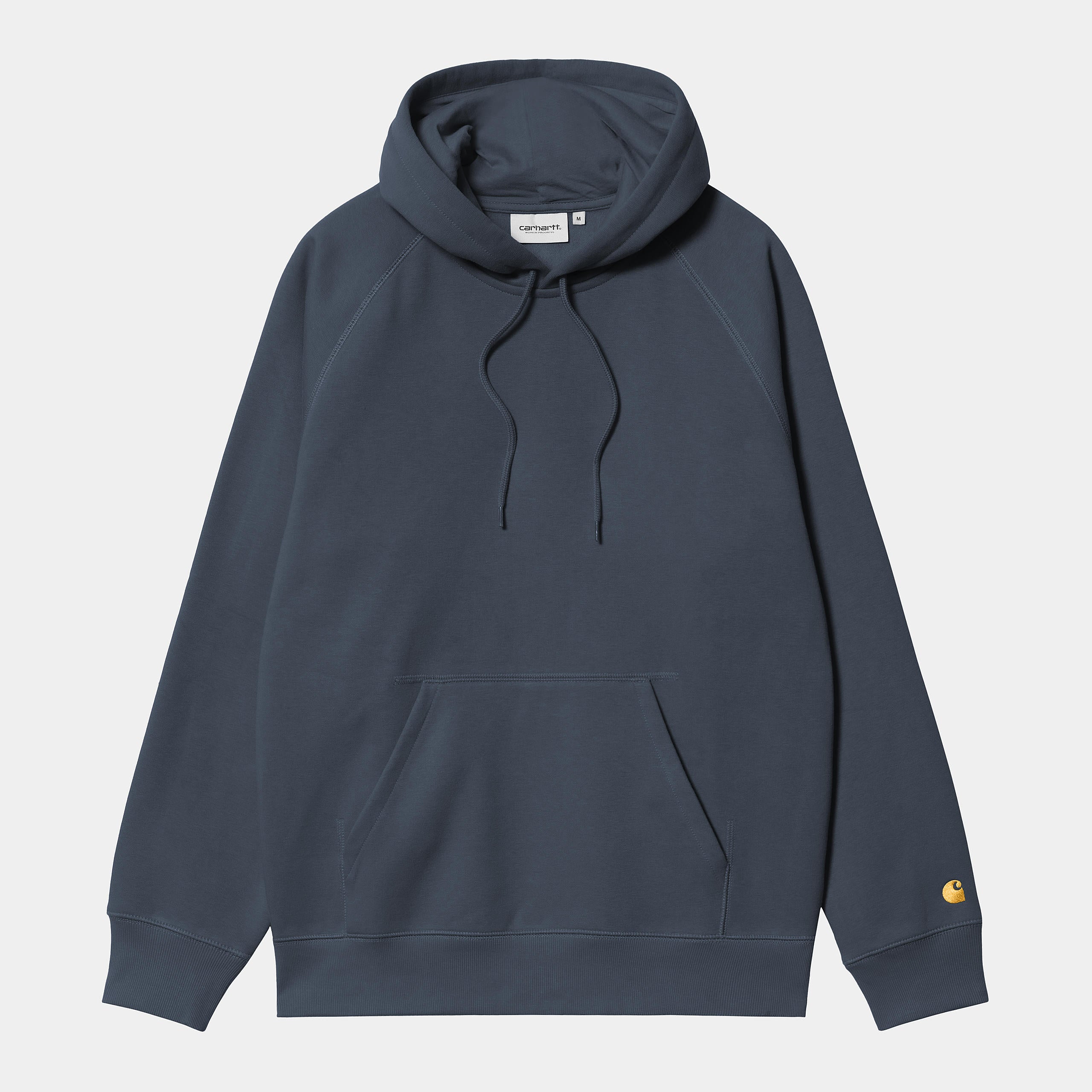 Carhartt WIP Hooded Chase Sweat-Dusky Blue / Gold Dusky Blue / Gold front view