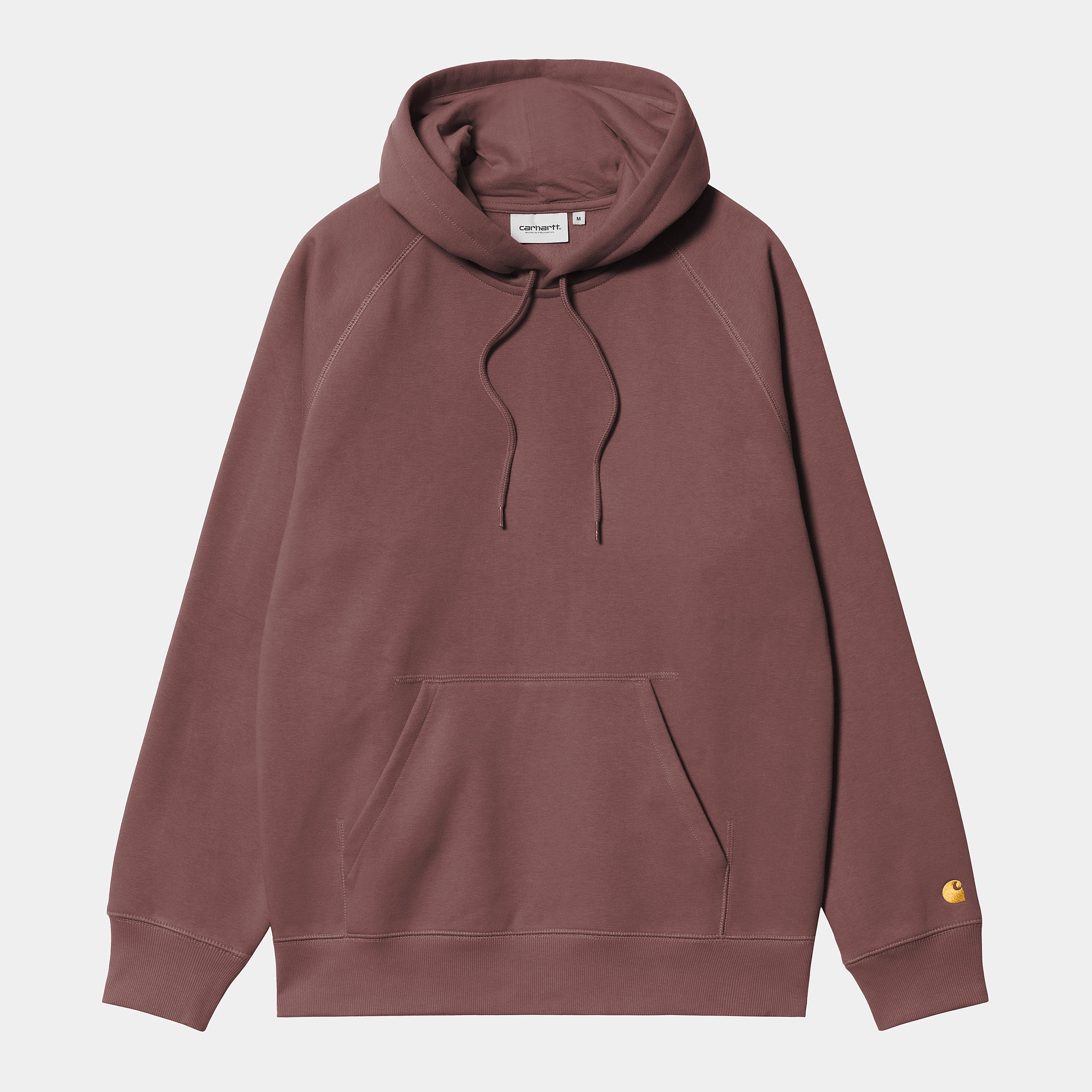 Men's Hooded Chase Sweat-Dusky Pink / Gold-Front View