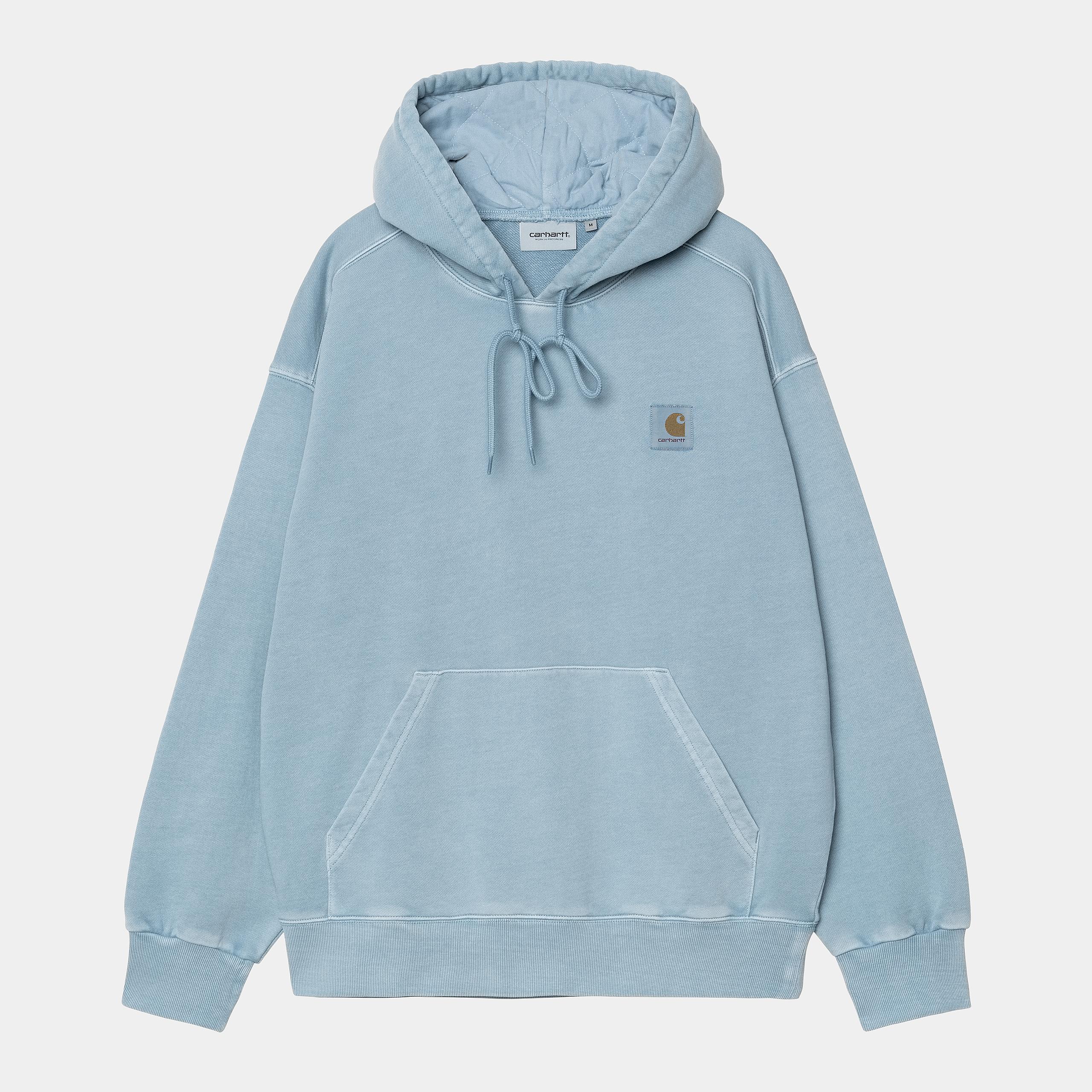 Men's Hooded Nelson Sweat Hood-Clay Blue-Ghost Front View