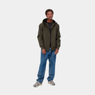 Carhartt WIP Hooded Sail Jacket-Cypress / Black Cypress / Black model front view