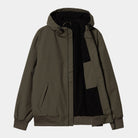 Carhartt WIP Hooded Sail Jacket-Cypress / Black Cypress / Black flat front view