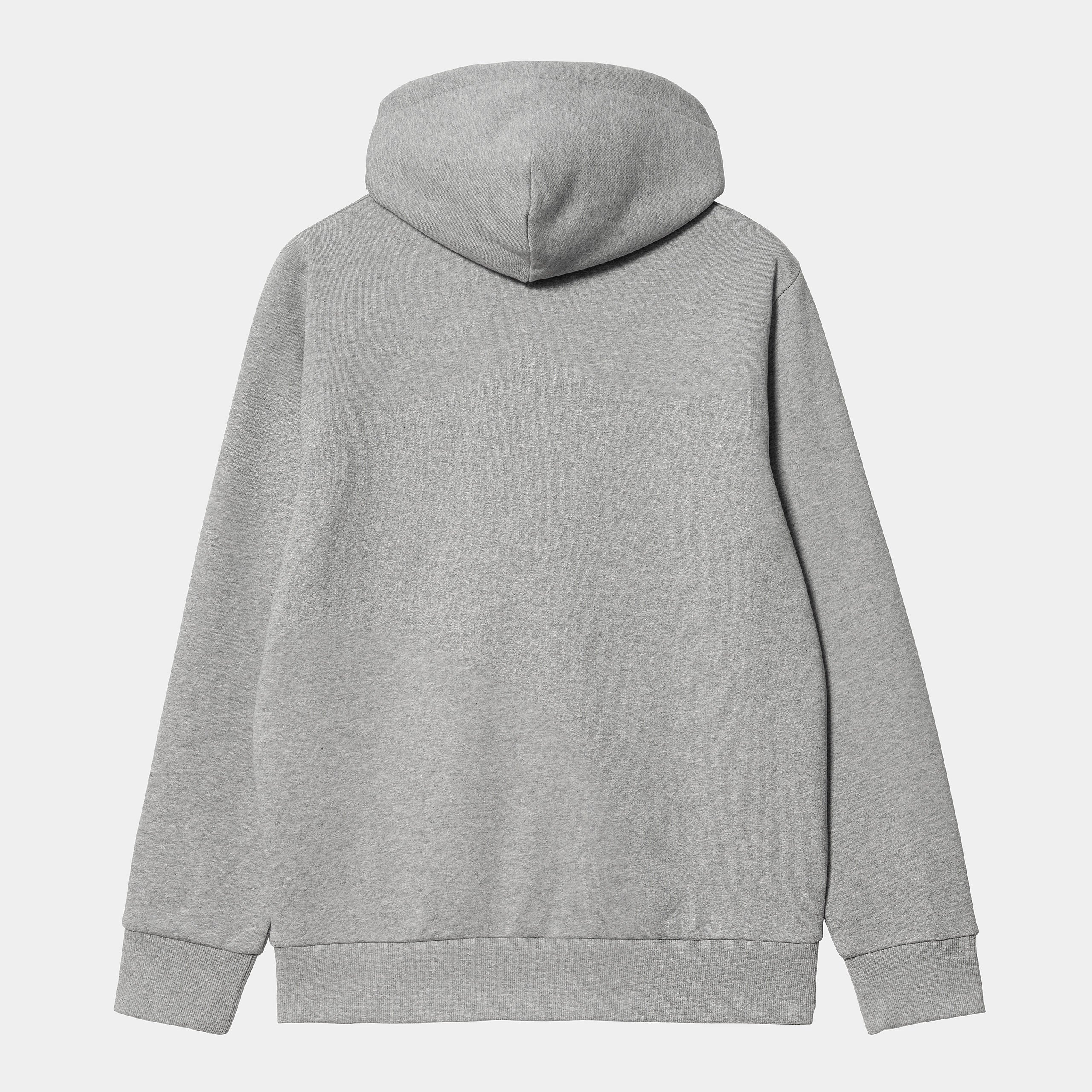 Hooded Script Embroidery Sweat-Grey Heather / White