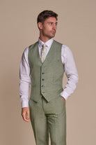 House of Cavani Caridi Sage Waistcoat Sage front view