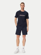 JACK JONES ORIGINALS Montauk Type Front Tee-Sky Captain Sky Captain model front view