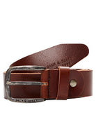 JACK & JONES Paul Leather Belt by Jack Jones BLACK COFFEE front view
