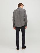 JACK & JONES Glenn Icon 557 Slim Black Washed Jeans BLACK DENIM model front view