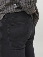 JACK & JONES Glenn Icon 557 Slim Black Washed Jeans BLACK DENIM side view