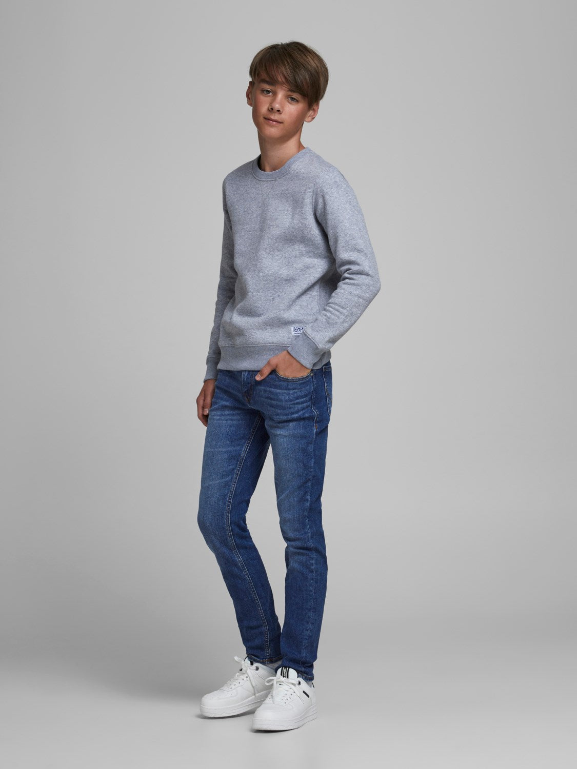 Jack Jones Youths Glenn 814 Junior Boy Slim Jean Blue front view