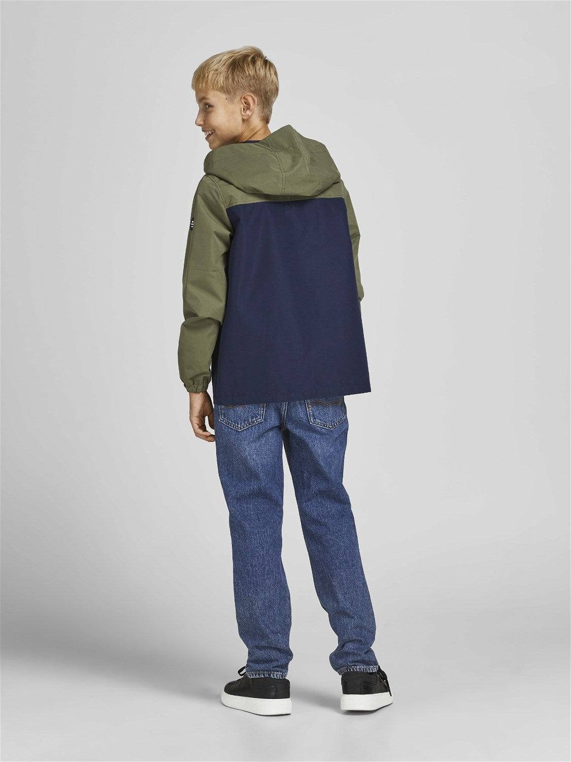 Jack Jones Youths Clark 123 Junior Boy Straight Jean Blue model front view
