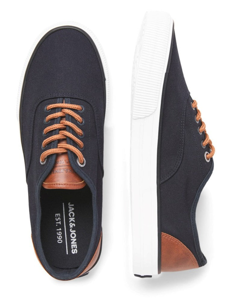 Men's Curtis Casual Canvas Navy Trainer-Top View