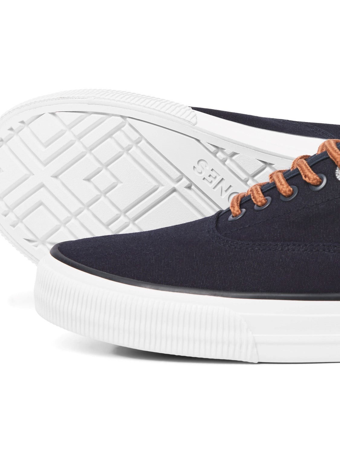 JACK & JONES Curtis Casual Canvas Navy Trainer Navy Blazer side view