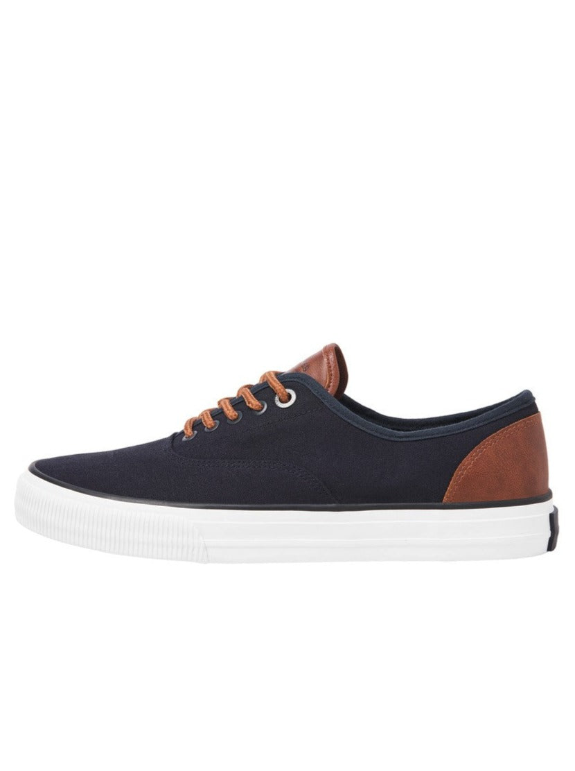 Men's Curtis Casual Canvas Navy Trainer-Side View 2