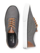 JACK & JONES Curtis Casual Chambray Grey Canvas Trainer Chambray Grey model front view