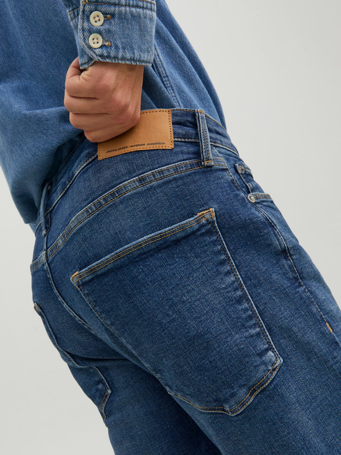Clark 298 Blue Regular Fit Jean-Back pocket detail