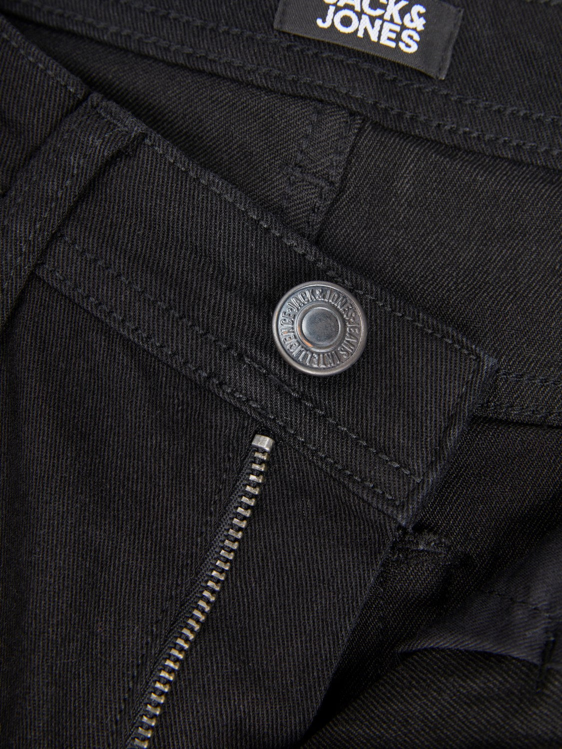 Jack Jones Youths Glenn 072 Junior Boys Black Slim Jean Black side view