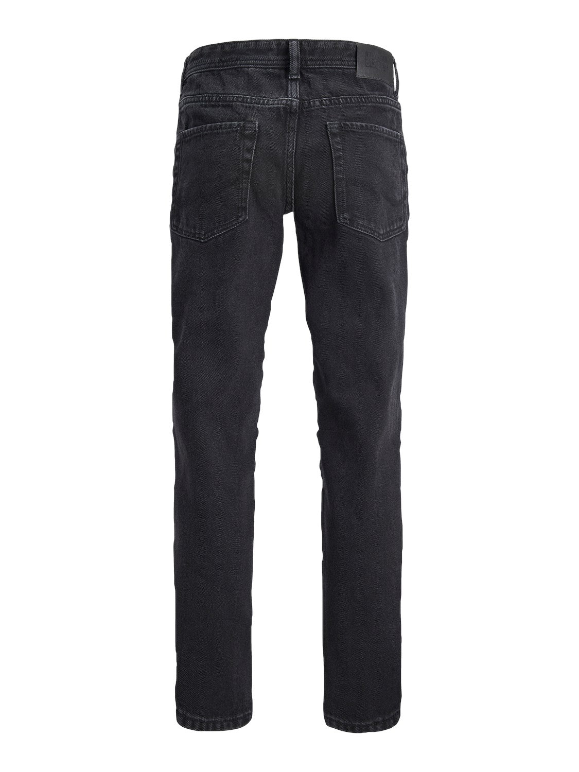 Jack Jones Youths Clark 912 Junior Boy Black Straight Jean Black flat front view