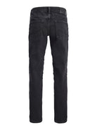 Jack Jones Youths Clark 912 Junior Boy Black Straight Jean Black flat front view