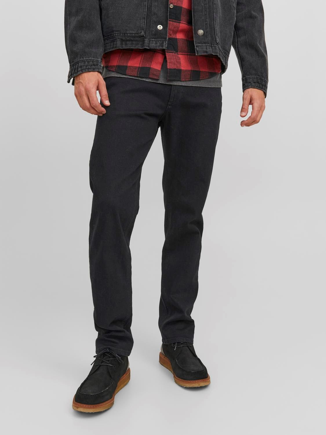 JACK & JONES Clark 598 Black Straight Leg Jean Black front view