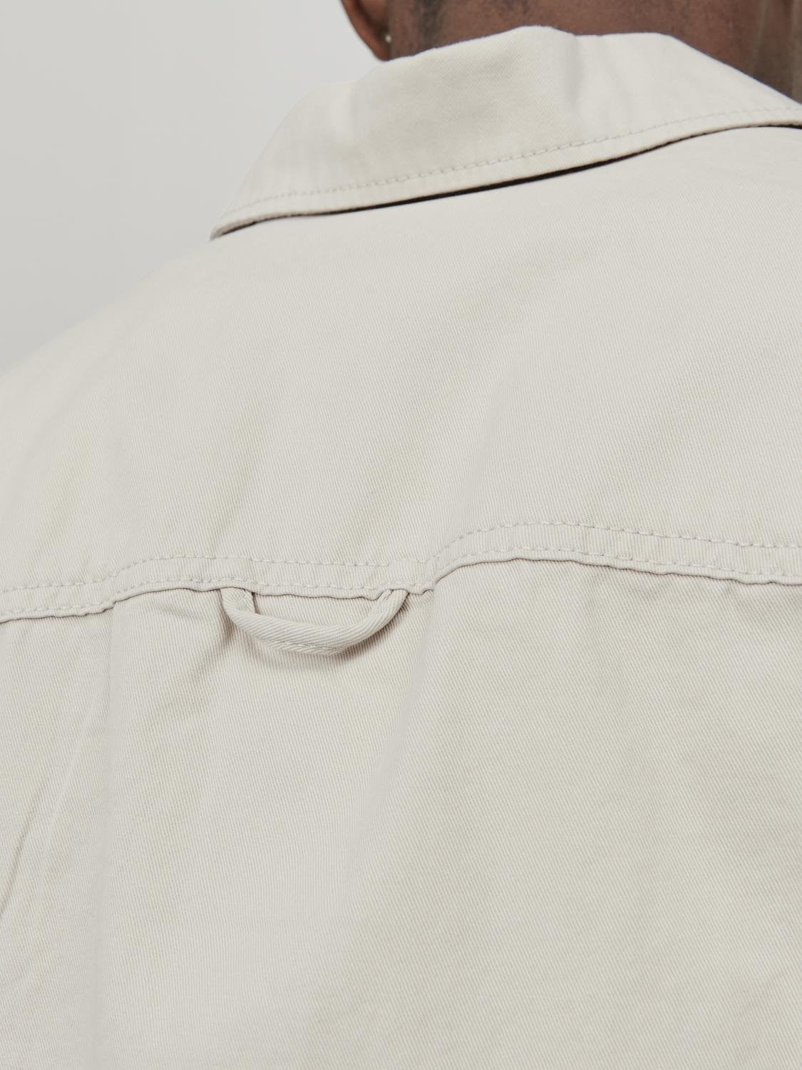 Men's Collective Zac Overshirt Long Sleeve-Moonbeam-Close View of Back